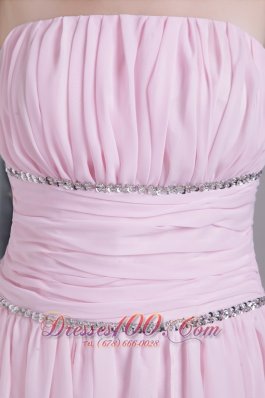 Asymmetrical Hemed Pink High-low Homecoming Dress