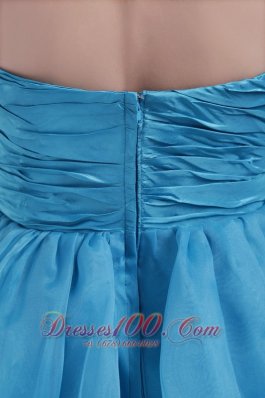 Organza Teal Short Homecoming Dress with beads Bow