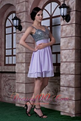 Beaded Spaghetti Straps Knee-length Homecoming Dress