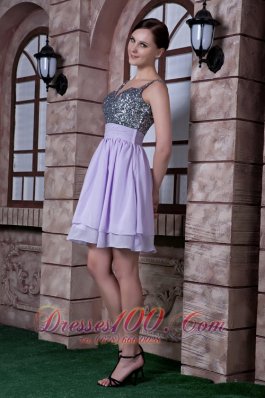 Beaded Spaghetti Straps Knee-length Homecoming Dress