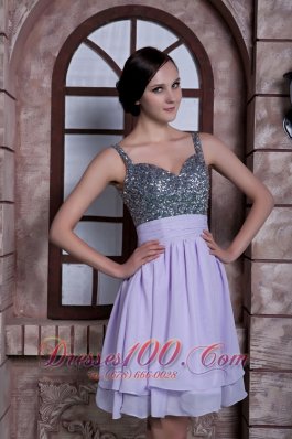 Beaded Spaghetti Straps Knee-length Homecoming Dress