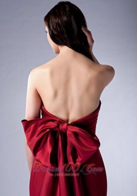 Wine Red Sweetheart Brush Satin Bridesmaid Dress