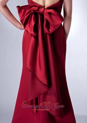 Wine Red Sweetheart Brush Satin Bridesmaid Dress