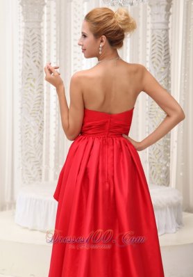 Red High-low Evening Dress Taffeta Sweetheart