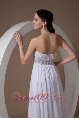 White Front Slit Chiffon Sweetheart Prom Dress