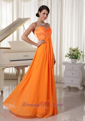 Sweetheart Orange Prom Evening Dress with Beading Trends