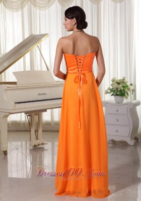 Sweetheart Orange Prom Evening Dress with Beading Trends