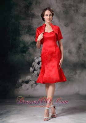 Sweetheart Knee-length Red Mother Of Bride Dress