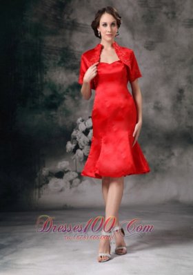 Sweetheart Knee-length Red Mother Of Bride Dress