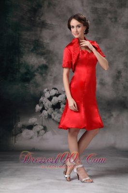 Sweetheart Knee-length Red Mother Of Bride Dress