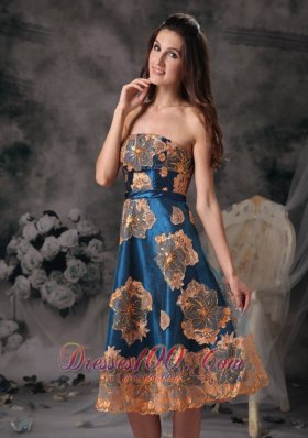 Colorful Appliques Knee-length Mother Of Bride Dress