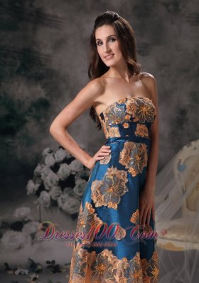 Colorful Appliques Knee-length Mother Of Bride Dress