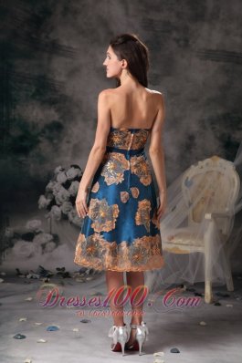 Colorful Appliques Knee-length Mother Of Bride Dress