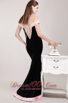 Off The Shoulder Mermaid Black Christmas Evening Dress