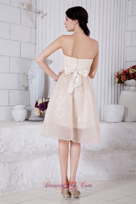 Champagne Short Appliques Prom Dress Knee-length