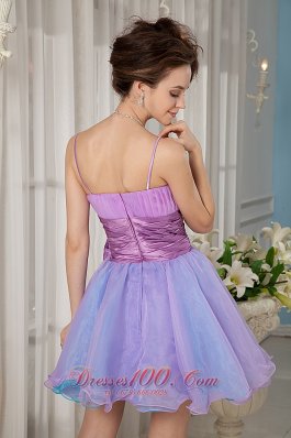 Straps Organza Colorful Mini-length Cocktail Dress