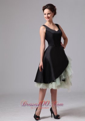 Ruffled Black Short Straps Mother Of The Bride Dress