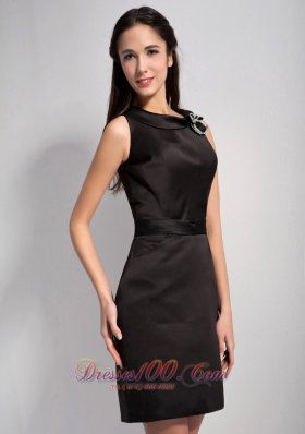 A-line Bateau Mini Little Black Dress with Pockets