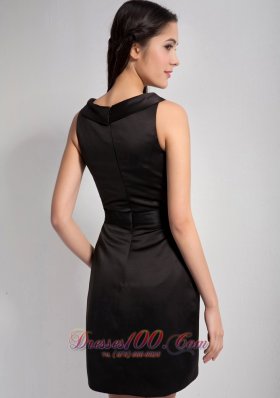 A-line Bateau Mini Little Black Dress with Pockets