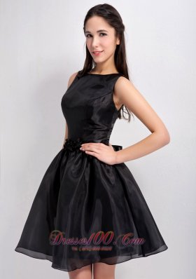 Bateau Mini-length Organza Little Black Dress 2013