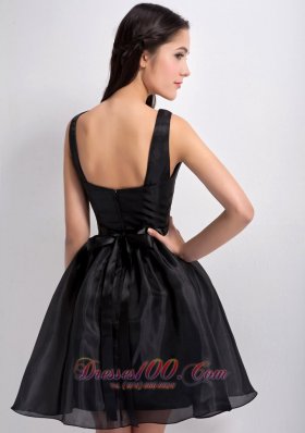 Bateau Mini-length Organza Little Black Dress 2013