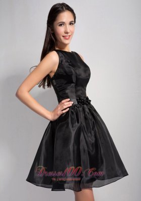 Bateau Mini-length Organza Little Black Dress 2013