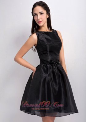 Bateau Mini-length Organza Little Black Dress 2013