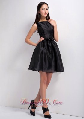 Bateau Mini-length Organza Little Black Dress 2013