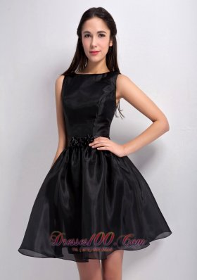 Bateau Mini-length Organza Little Black Dress 2013