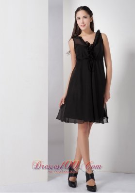 Chiffon A-line Straps Little Black Dress Trends