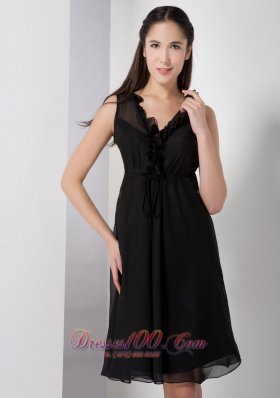 Chiffon A-line Straps Little Black Dress Trends