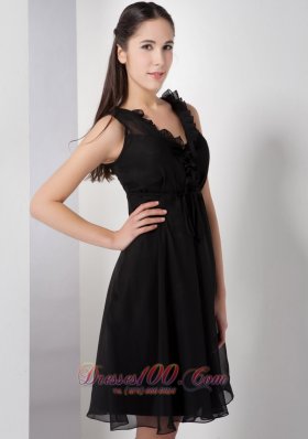 Chiffon A-line Straps Little Black Dress Trends