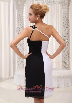 One Shoulder Chiffon Beaded Prom Homecoming Dress