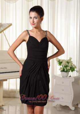 Straps Black Low Back Mini-length Homecoming Gowns