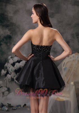 Mini-length Strapless Beaded A-line Little Black Dress