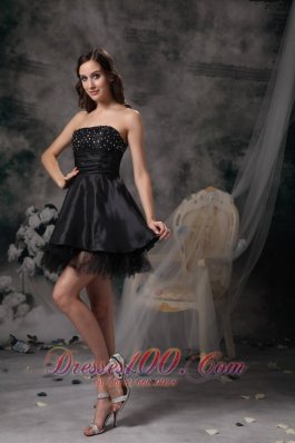 Mini-length Strapless Beaded A-line Little Black Dress