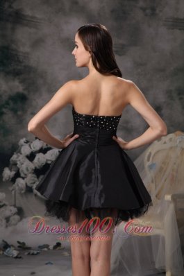 Mini-length Strapless Beaded A-line Little Black Dress