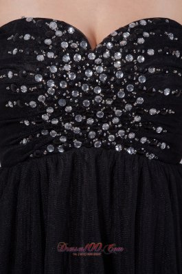 Sweetheart Beading Mini-length Homecoming Dress Black