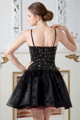 Beaded Bodice Spaghetti Straps Mini-length Prom Dress