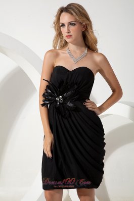 Mini-length Chiffon Sweetheart Little Black Dress