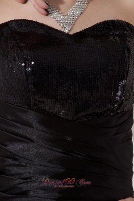 A-line Pick-ups Mini Taffeta Little Black Dress Sequined