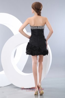 Mini-length Black Homecoming Dress Sweetheart Beaded