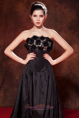 Handle Flower Tea-length Taffeta Dress for Prom