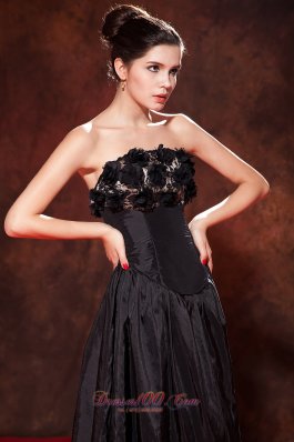 Handle Flower Tea-length Taffeta Dress for Prom