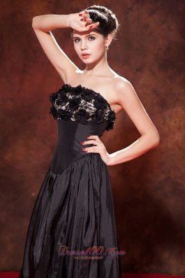 Handle Flower Tea-length Taffeta Dress for Prom