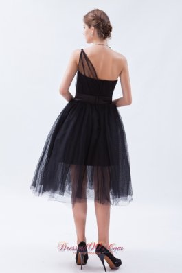 Attractive Bridesmaid Dress Tulle Tea-length One Shoulder