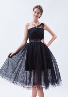 Attractive Bridesmaid Dress Tulle Tea-length One Shoulder