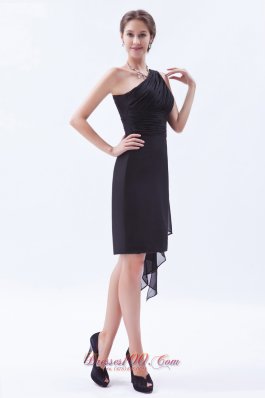 Sheath One Shoulder Evening Dress Chiffon Ruch