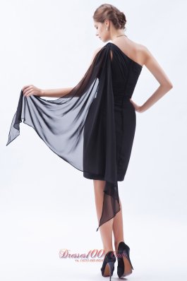 Sheath One Shoulder Evening Dress Chiffon Ruch