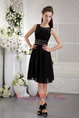 Nifty Scoop Bridesmaid Dress Knee-length Chiffon Beading